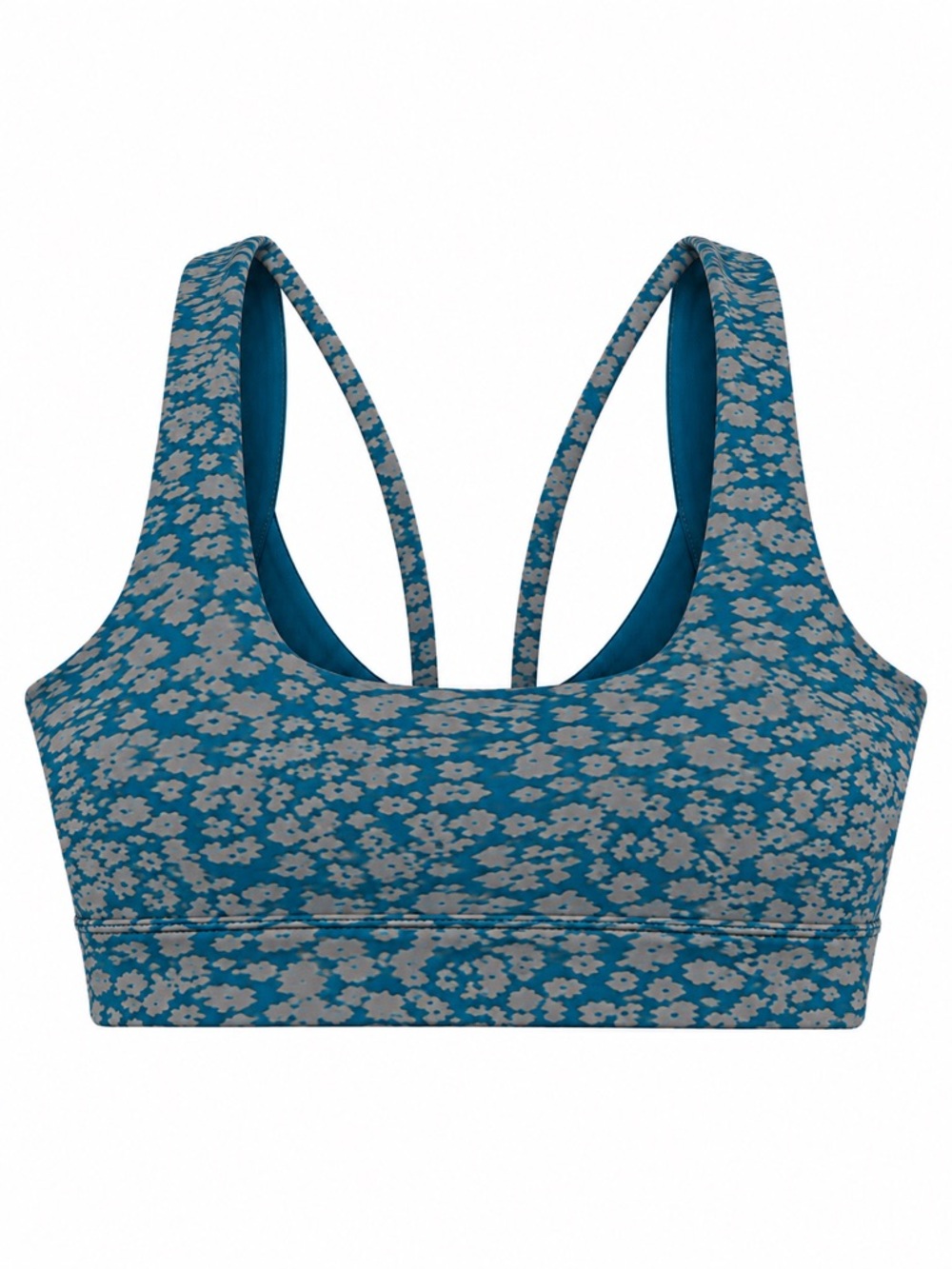 New - Athleta Exhale Sports Bra D-DD in Teal Gray Print | Size XL